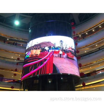 Curved LED display for shopping mall